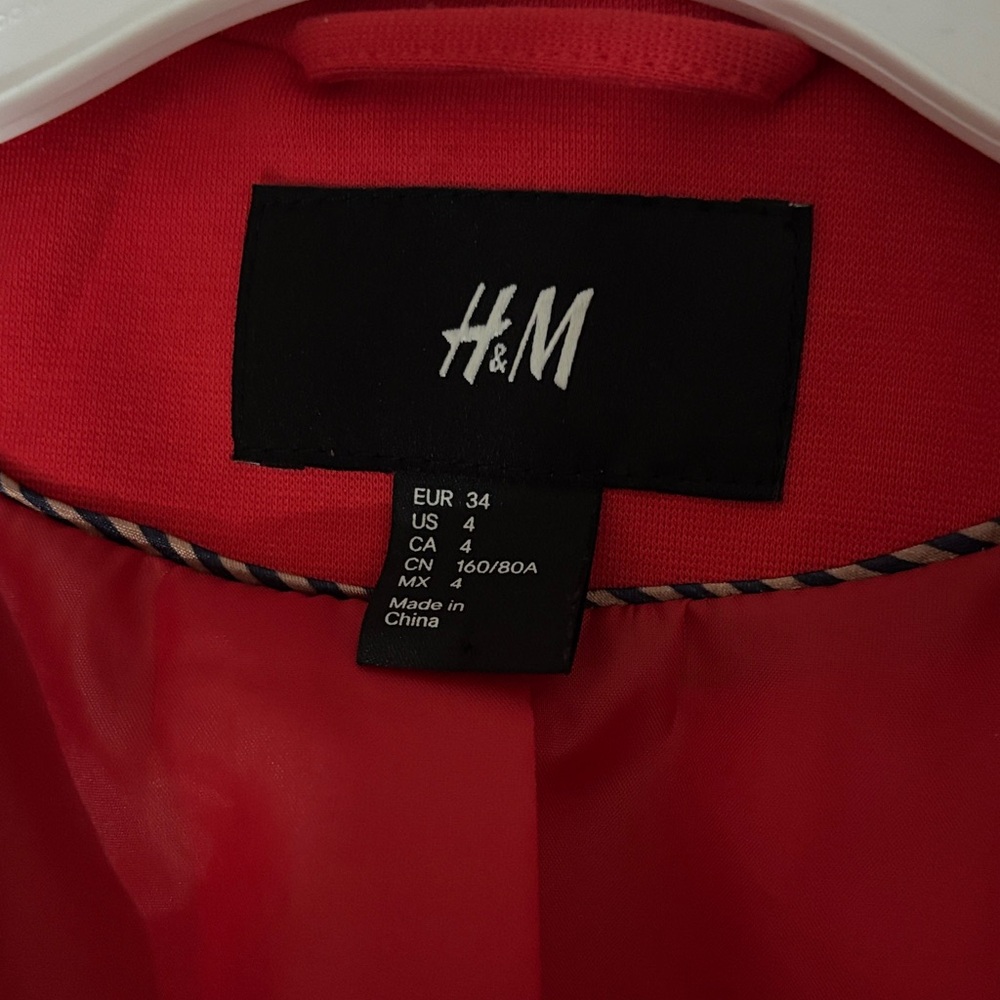 H&M Bright Red Women's Tailored Blazer - Picture 2 of 2
